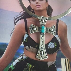 STERLING ilver Cross Pendant with Turquoise Stone